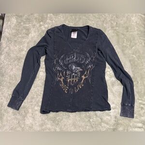 Harley-Davidson Dark Gray Tee with Logo Patch